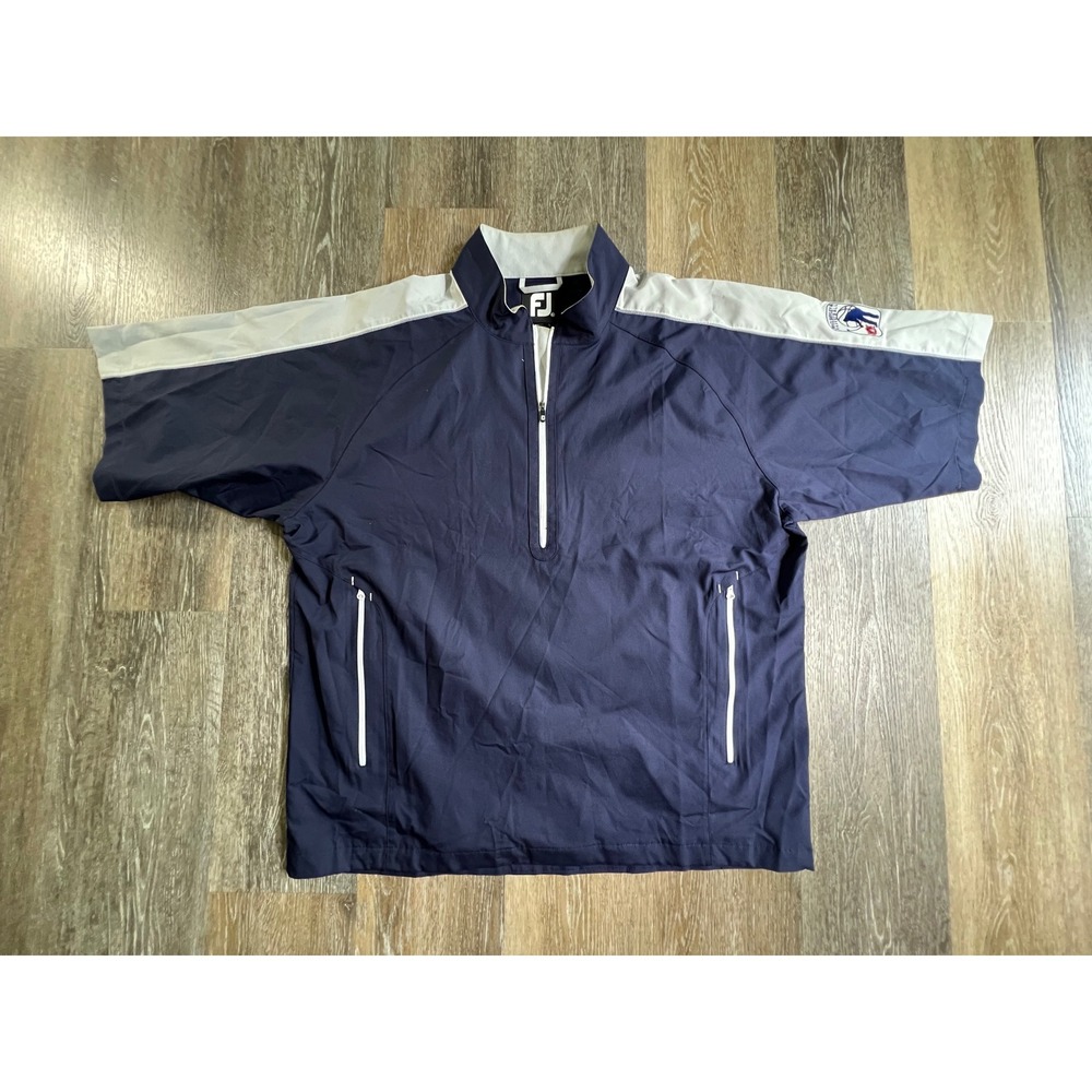 FootJoy Windbreaker Pullover Mens XL Navy Auburn Barkley Basketball 1/4 Zip
